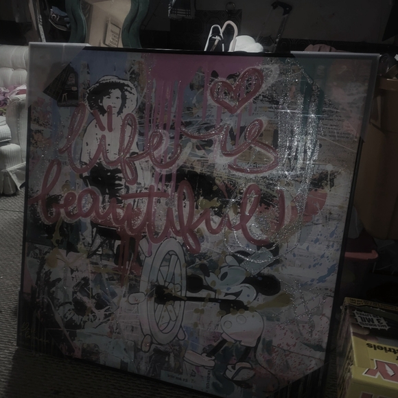 Colorful 'Life is Beautiful' Art Canvas - Picture 2 of 4